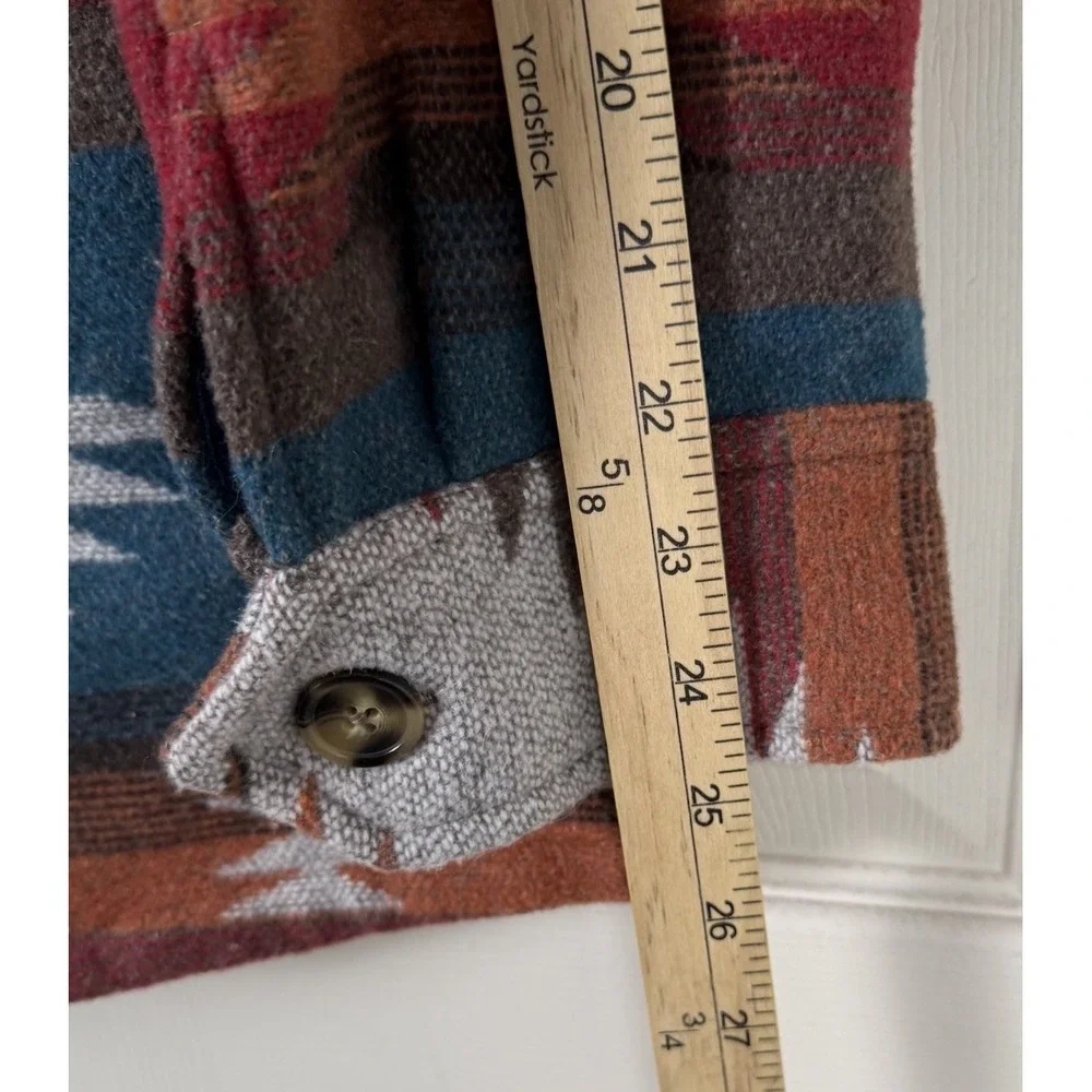 Idyllwind Southwestern Aztec Blanket Jacket Shacket Women's XL Rust Wool Blend - Picture 12 of 13